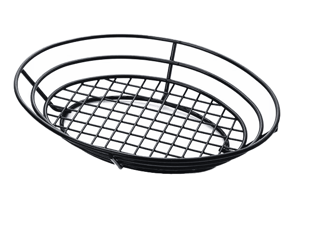 SUNUMLUK SEPET SİYAH 22 CM OVAL KULPLU